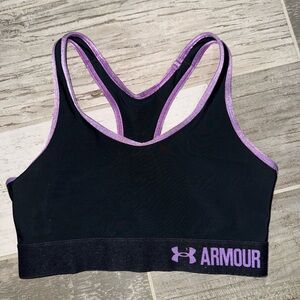 Under Armour Black and Purple Racerback Sports Bra